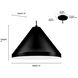 R Series 1 Light 13 inch Satin Black Outdoor Pendant